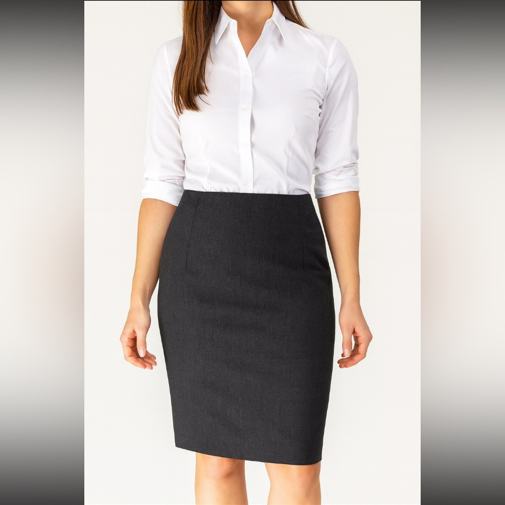 NWT LIVERPOOL Los Angeles Grey Tweed Knit Pencil Skirt Women’s Size 8